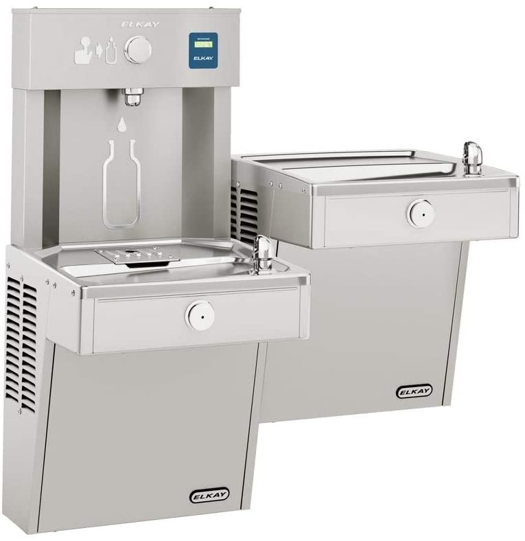 Elkay VRCTLR8WSK EZH2O 防破壞瓶裝站和雙層反向冷卻器,非過濾 8 GPH 不銹鋼
